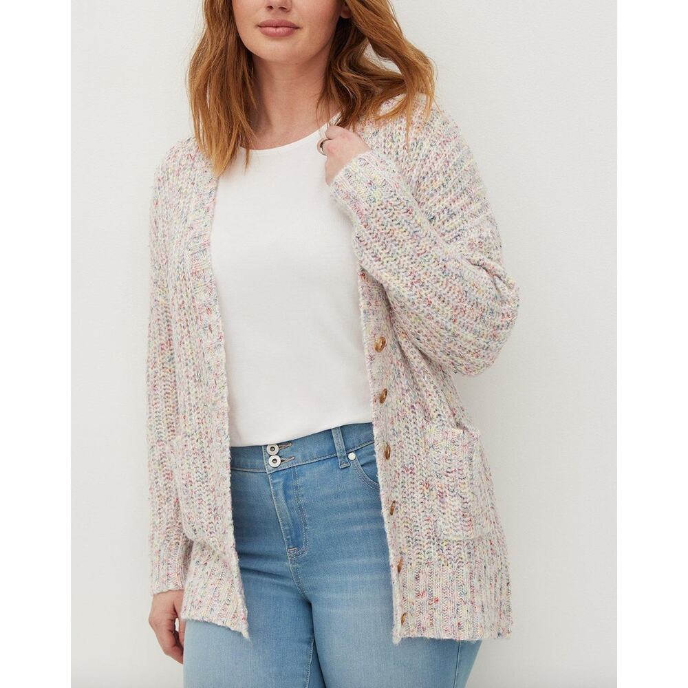 Torrid Button Front Cozy Cardigan Sweater NWT Women's Sz 2 (2X) Multicolor
